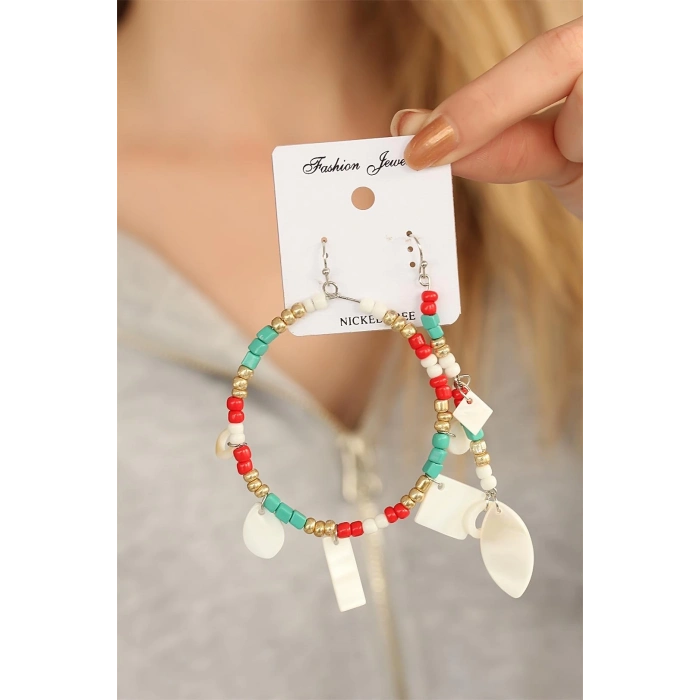 ÇOK SATAN Boncuklu Bayan Halkalı Küpe