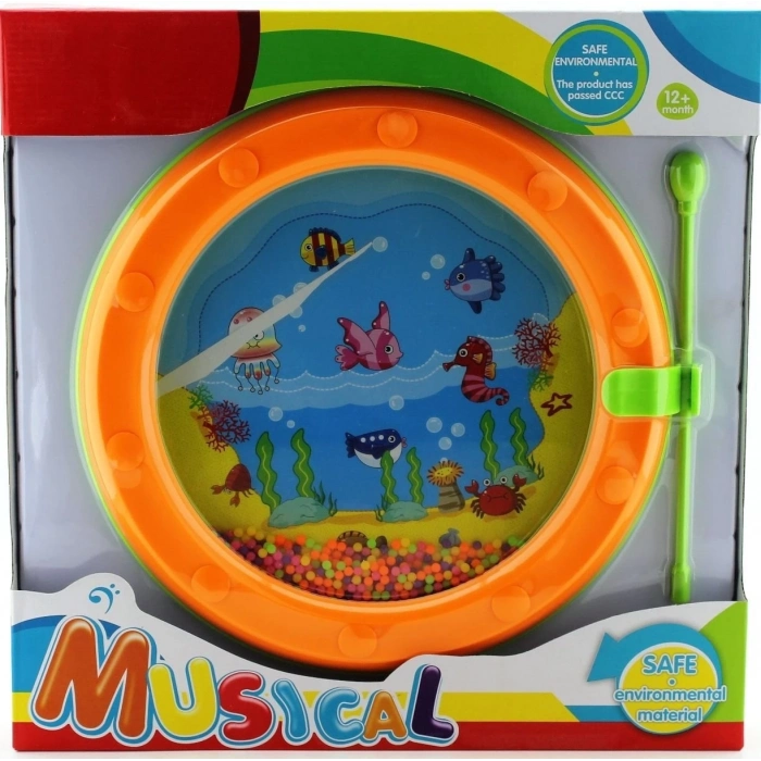 ÇOK SATAN Boncuklu Turuncu Mini Davul  Ws204