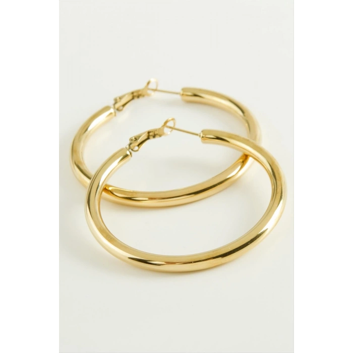 ÇOK SATAN Boru Lüks Çelik Halka Küpe 5 cm