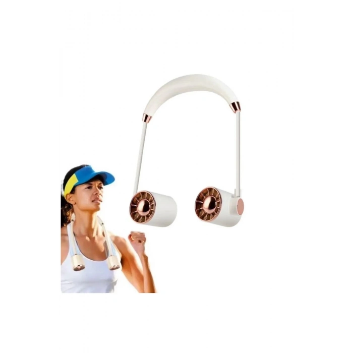 ÇOK SATAN Boyunluk Fan Hava Soğutucu Vantilatör Boyuna Asmalı Şarjlı 3 Kademeli Mini Klima Beyaz