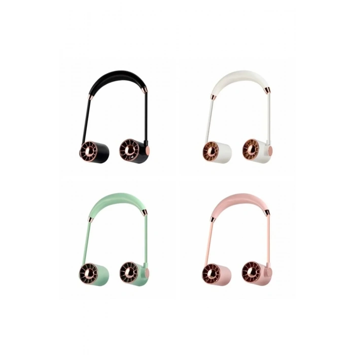 Boyunluk Fan Hava Soğutucu Vantilatör Boyuna Asmalı Şarjlı 3 Kademeli Mini Klima Siyah