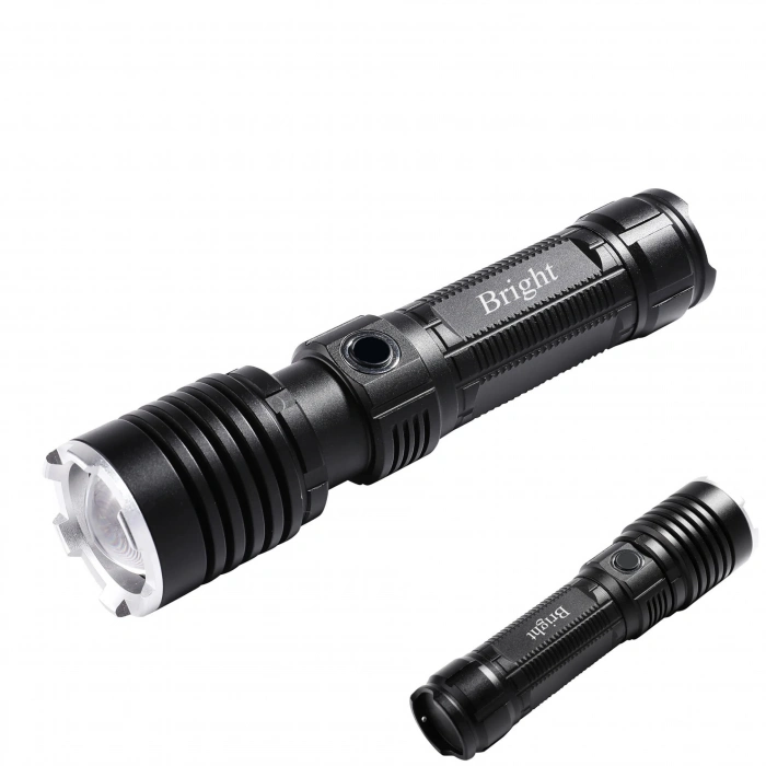 ÇOK SATAN Bright Ght-5761 Xp90 Led 3 Mod Zoomlu Yağmur Suyu Geçirmez Şarjlı El Feneri 26650 Pilli