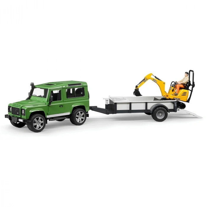 ÇOK SATAN Bruder Land Rover Arazi Aracı Ve Jcb Mini Kazıcı BR02593
