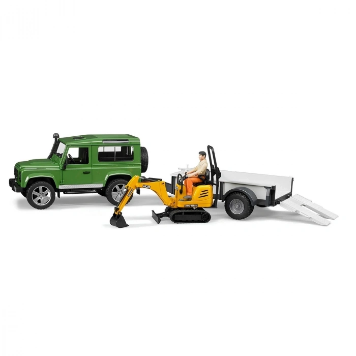 ÇOK SATAN Bruder Land Rover Arazi Aracı Ve Jcb Mini Kazıcı BR02593