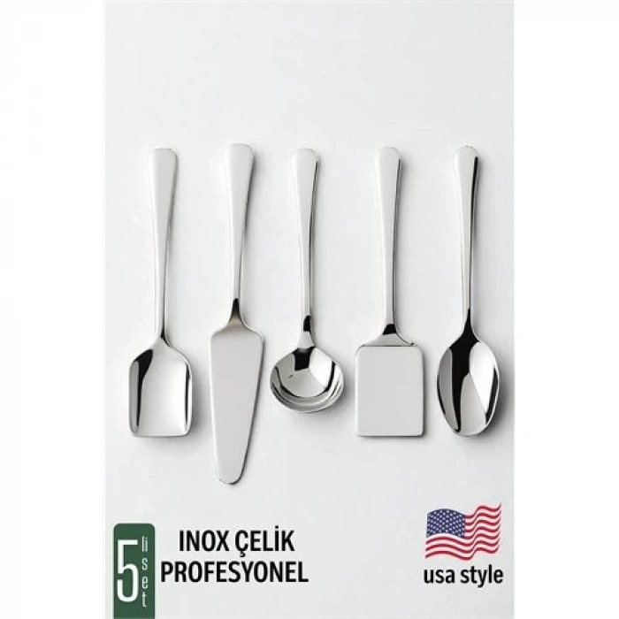 ÇOK SATAN BX Amerikan Tip Servis Seti 5 Parça - Profesyonel Paslanmaz Çelik Çeyiz Seti
