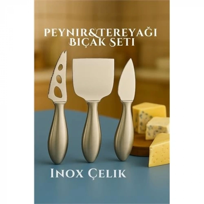 ÇOK SATAN BX Inox Peynir Bıçağı Seti - Tereyağı Bıçağı Kahvaltı Seti Profesyonel Tasarım 304 Paslanmaz Çelik