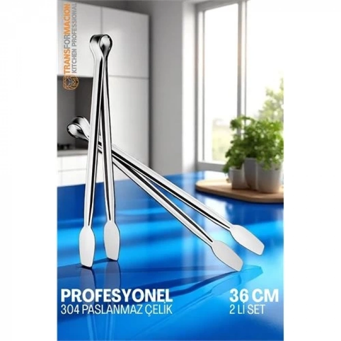 ÇOK SATAN BX Mutfak Maşası - Mangal Barbekü Maşası - Izgara Maşası Tava Maşası Çelik 36 Cm