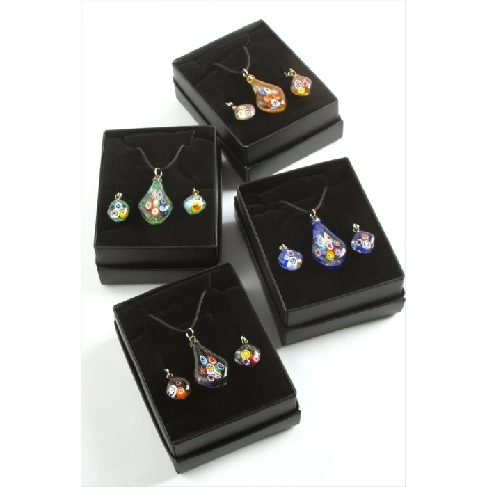 ÇOK SATAN Cam Sanatı Murano Kutulu Set Kolye