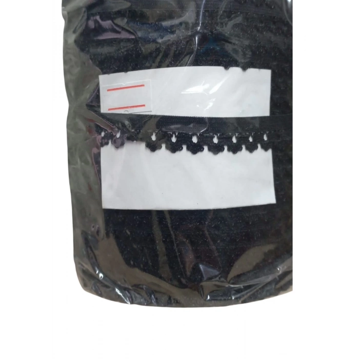 ÇOK SATAN Çamaşır Lastiği Dantelli 1 cm 1 Metre Siyah