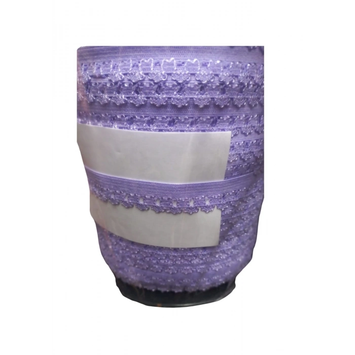 ÇOK SATAN Çamaşır Lastiği Dantelli 1 cm 75 Metre 1 Top Açık Mor