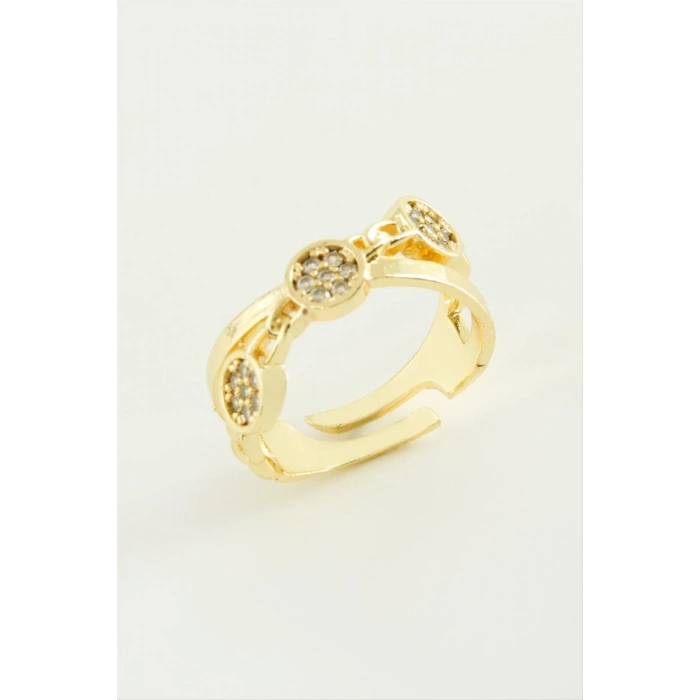 ÇOK SATAN Çapraz Yuvarlak Zirkon Taşlı Yüzük