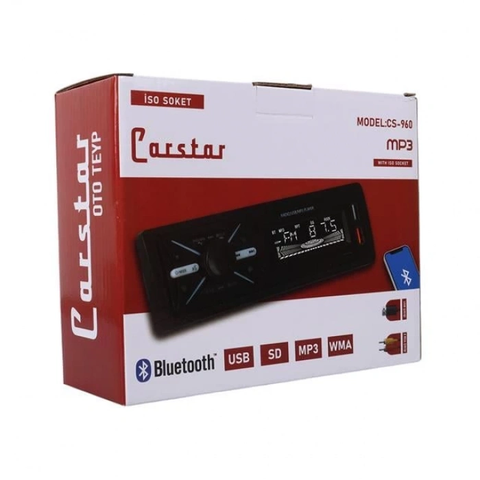 ÇOK SATAN Carstar Cs-960 Çift Usb/sd/fm/aux/bluetooth Kumandalı Oto Teyp 4x60 Watt