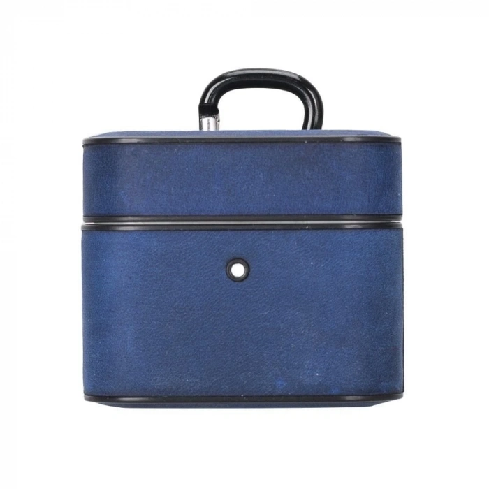 ÇOK SATAN Casquet Apple AirPods 3.nesil Uyumlu Deri Kılıf G21 Mavi