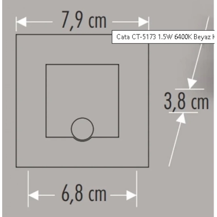ÇOK SATAN CATA CT 5183 1.5 W Radar Sensörlü Kare Koridor Aydınlatması 6400K Beyaz Işık
