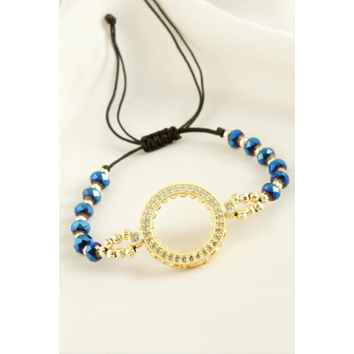 ÇOK SATAN Çeyrek Altın Koyulabilir Kristal Taşlı Bileklik