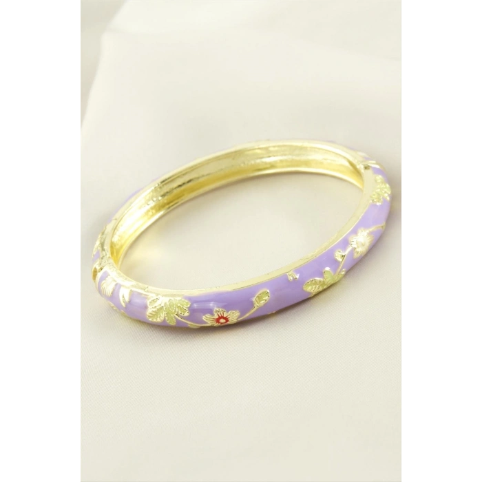 ÇOK SATAN Çiçek İşlemeli Mineli Kelepçe Bileklik