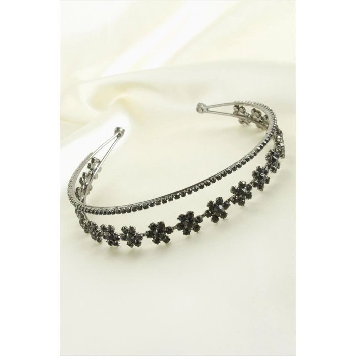 ÇOK SATAN Çiçek Lüks Taşlı Gelin Tacı