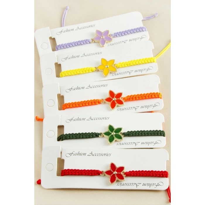 ÇOK SATAN Çiçek Makrome Örgülü Bileklik