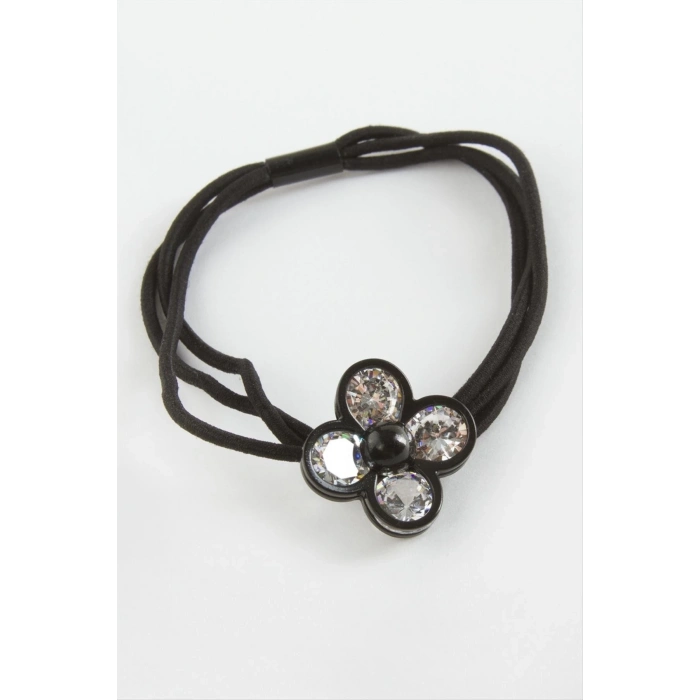 ÇOK SATAN Çiçek Taşlı Lastikli Toka