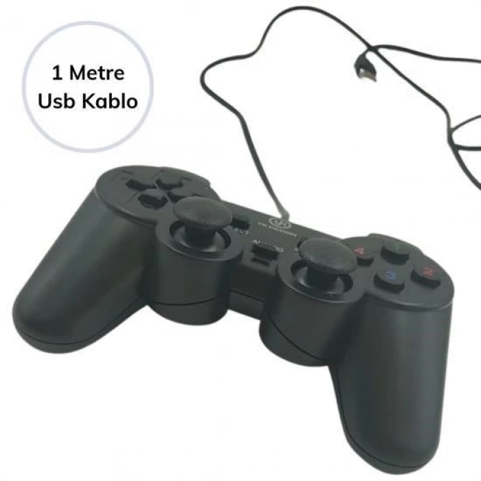 ÇOK SATAN Çift Titreşimli Usb Kablolu Oyun Kolu Pc Uyumlu Vibration Gamepad