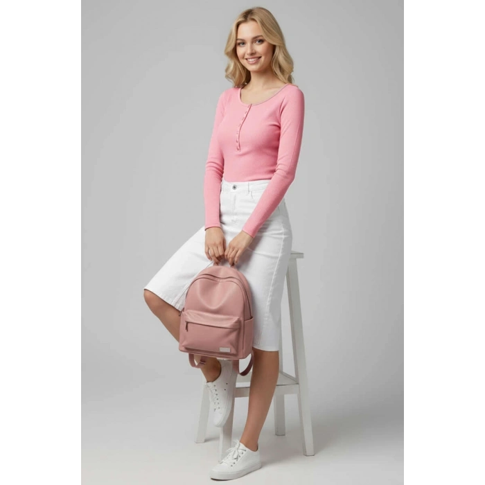 ÇOK SATAN Çıtçıt Detaylı Bluz Pembe T4343