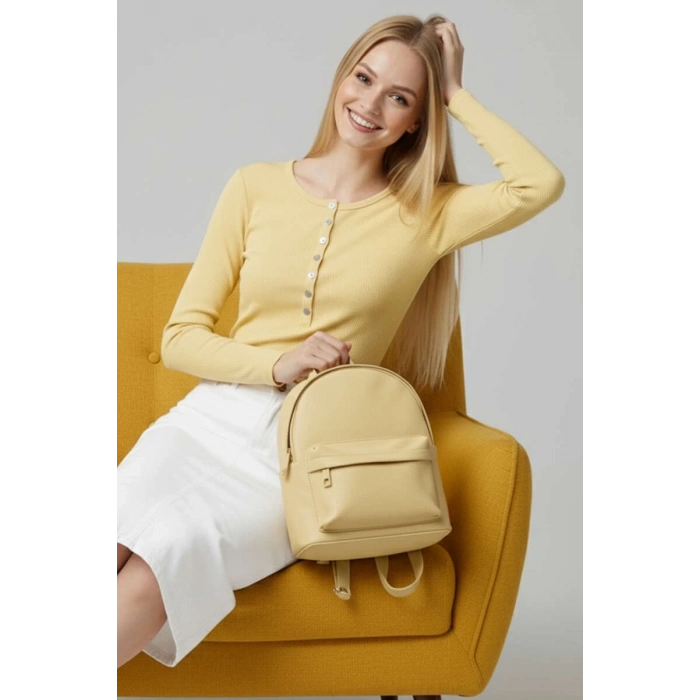 ÇOK SATAN Çıtçıt Detaylı Bluz Sarı T4343