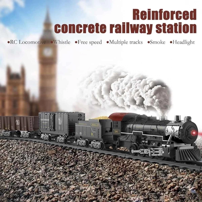 ÇOK SATAN Classic Steam Kumandalı 2,4 Ghz Pilli Tren Seti 30 Parça 1613G