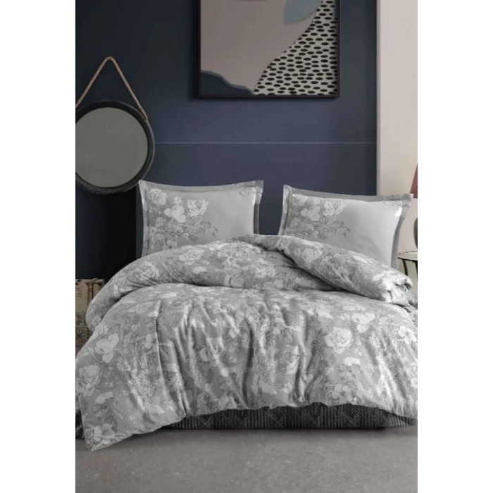 ÇOK SATAN Clasy Ranforce Nevresim Takımı Çift Kişilik Destin V1 Gri