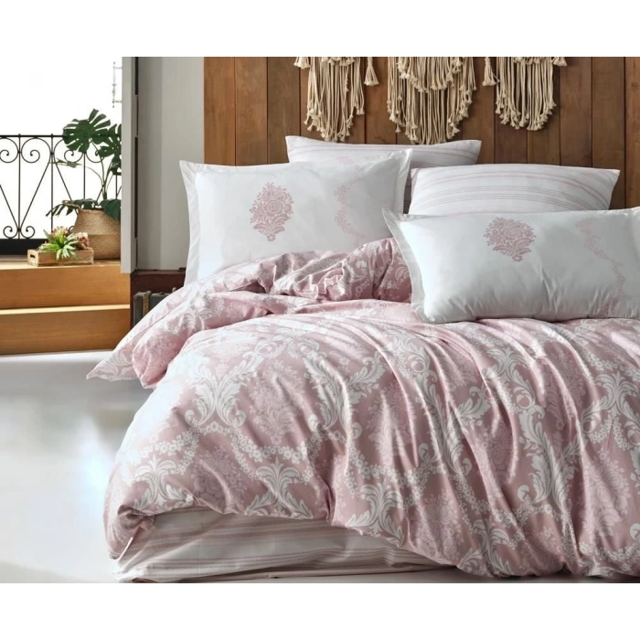 ÇOK SATAN Clasy Ranforce Nevresim Takımı Çift Kişilik Fiorita v1 Pembe