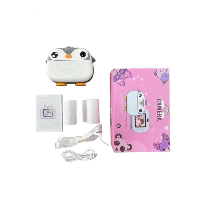 ÇOK SATAN Çocuklara Özel Şirin Tasarımlı Mini Fotoğraf Yazıcısı 3 Adet Rulo Hediyeli