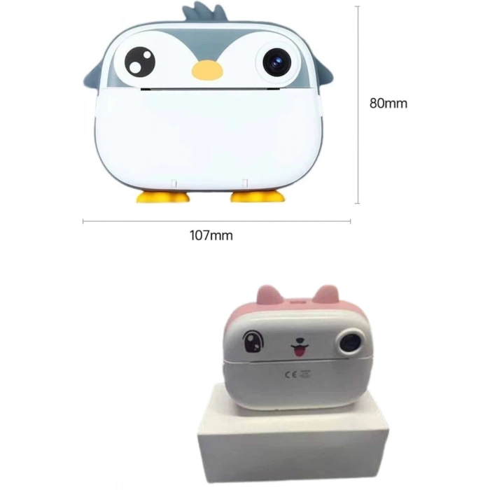 ÇOK SATAN Çocuklara Özel Şirin Tasarımlı Mini Fotoğraf Yazıcısı 3 Adet Rulo Hediyeli