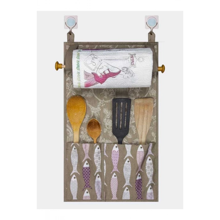 ÇOK SATAN Çok Amaçlı Ahşap Kulplu Mutfak Peçete Askılığı Ve Kaşıklık
