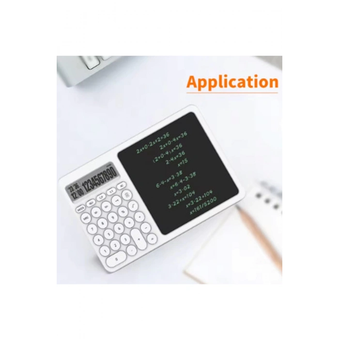 ÇOK SATAN Çok Amaçlı Digital Hesap Makinesi Lcd Ekran Yazma Tableti Ofis Okul İçin Silinebilir El Yazısı Not Defteri
