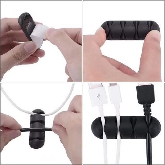 ÇOK SATAN Çok Amaçlı Kablo Tutucu Akrilik Güçlü Yapışkanlı Organizer Düzenleyici 16 Parça Set Kolay Ku