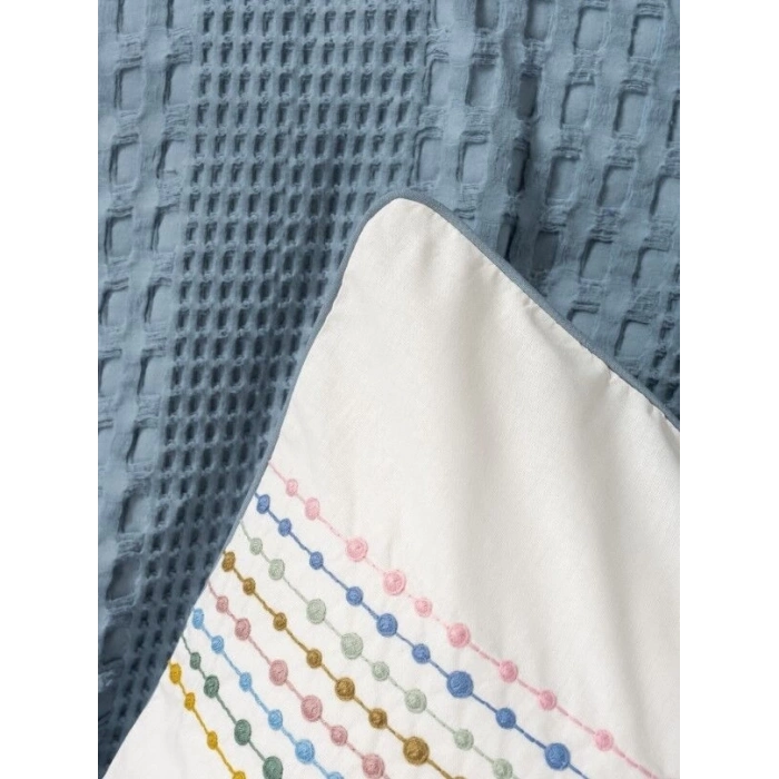 ÇOK SATAN Cotton Box Aura Çift Kişilik Pike Takımı Pebble İndigo