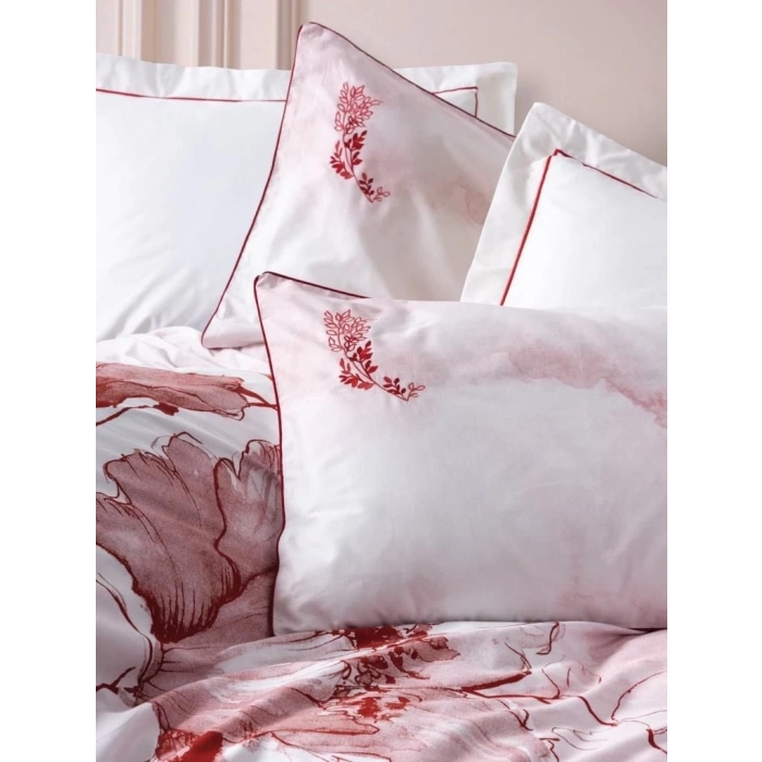 ÇOK SATAN Cotton Box Çift Kişilik Elit Saten Nevresim Takımı Gules Kırmızı
