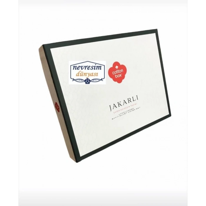 ÇOK SATAN Cotton Box Çift Kişilik Jakarlı Saten Nevresim Takımı Dama Siyah