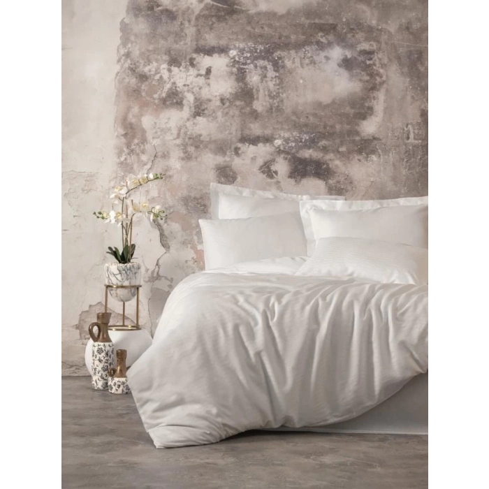ÇOK SATAN Cotton Box Çift Kişilik Smart Bambu Saten Nevresim Takımı Beyaz