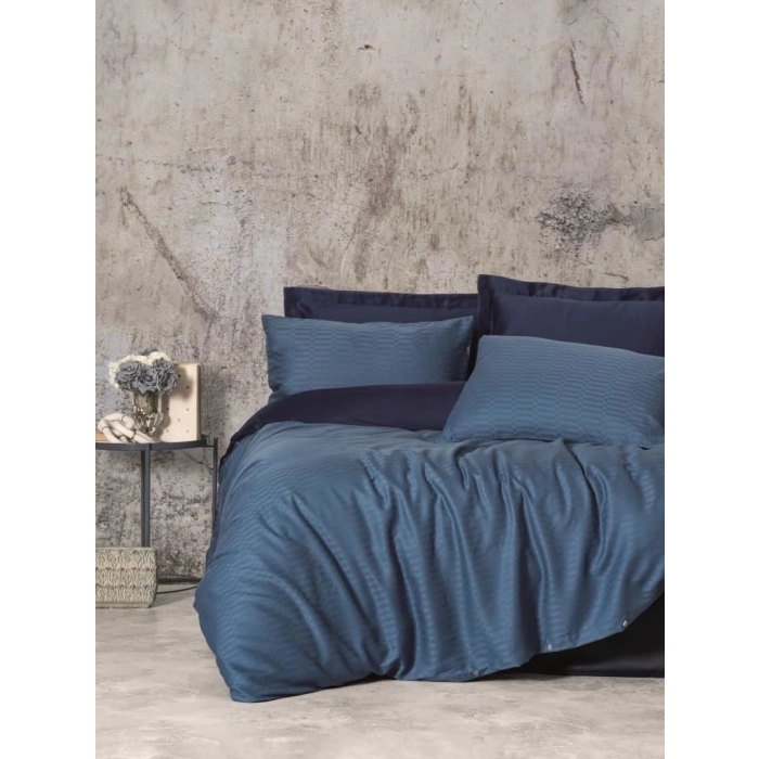 ÇOK SATAN Cotton Box Çift Kişilik Smart Bambu Saten Nevresim Takımı Petrol