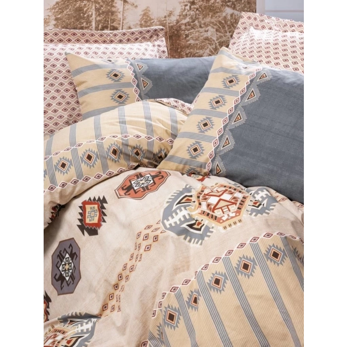 ÇOK SATAN Cotton Box Etnich Nevresim Takımı Çift Kişilik Dakota Gri