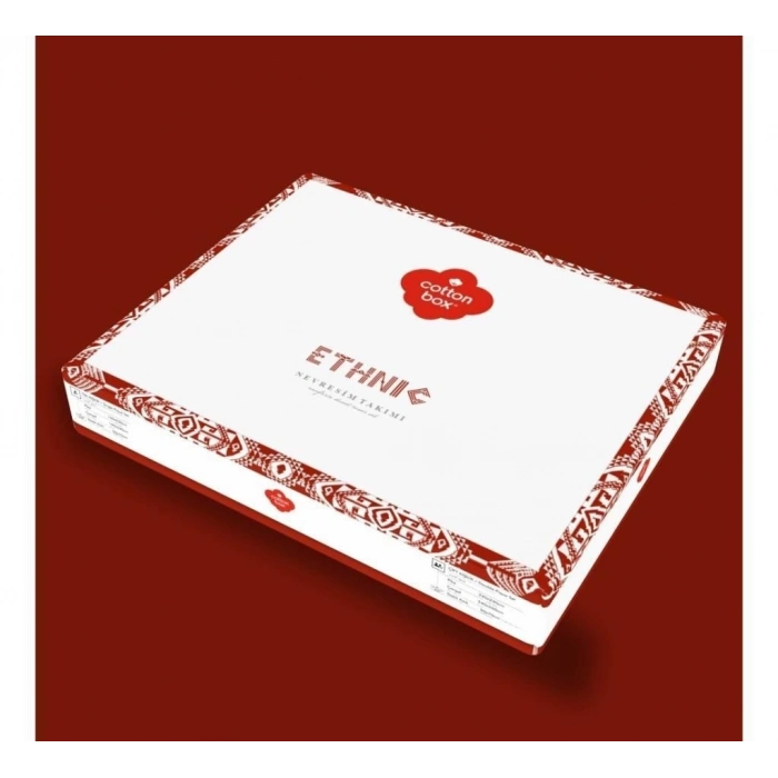 ÇOK SATAN Cotton Box Etnich Nevresim Takımı Çift Kişilik Felix Kiremit