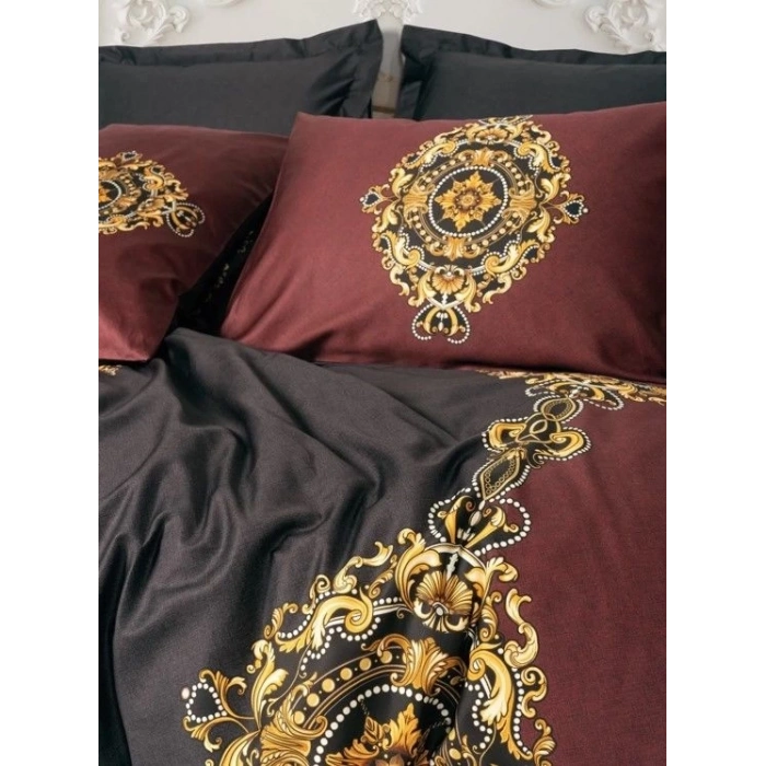 ÇOK SATAN Cotton Box Palace Saten Çift Kişilik Nevresim Takımı Ebren Antrasit