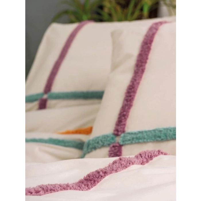 ÇOK SATAN Cotton Box Puff Nakışlı Ranforce Çift Kişilik Nevresim Takımı İnsula Gülkurusu