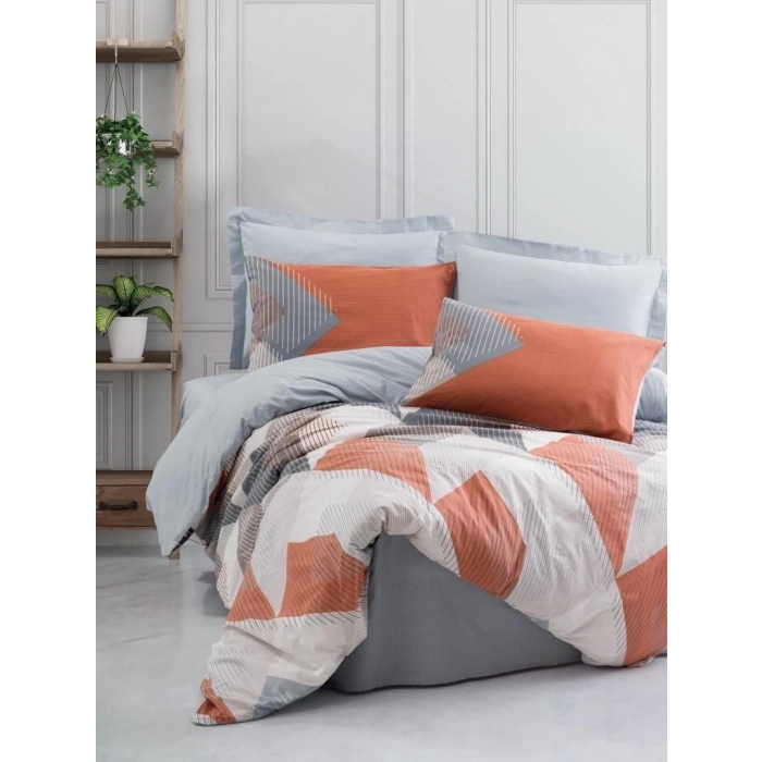 ÇOK SATAN Cotton Box Ranforce Nevresim Takımı Çift Kişilik Joseph Mavi