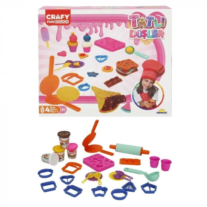 ÇOK SATAN Crafy Tatlı Düşler Oyun Hamuru Seti 200 g 22 Parça