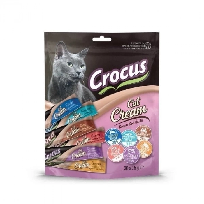 ÇOK SATAN Crocus Multipack Karışık Lezzet Sıvı Kedi Ödül Maması 15 Gr 30 Adet