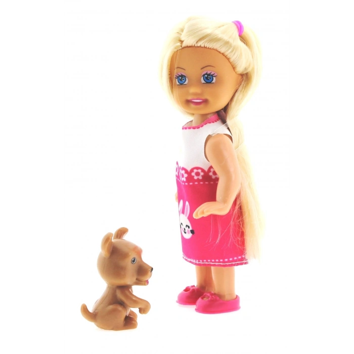 ÇOK SATAN Cute Girl Kahverengi Köpekli ve Sarışın Mini Bebek