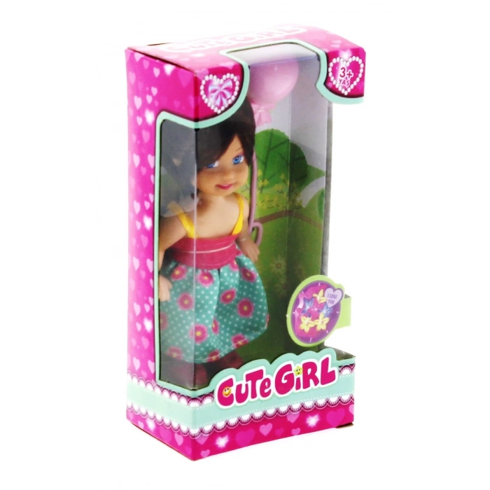 ÇOK SATAN Cute Girl Pembe Balonlu Kumral Mini Bebek