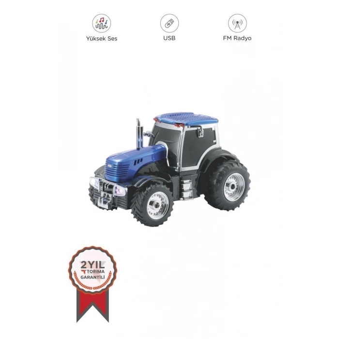 ÇOK SATAN D42 Mavi Traktör Tasarım Usb/fm Radyo Bluetooth Hoparlör Speaker