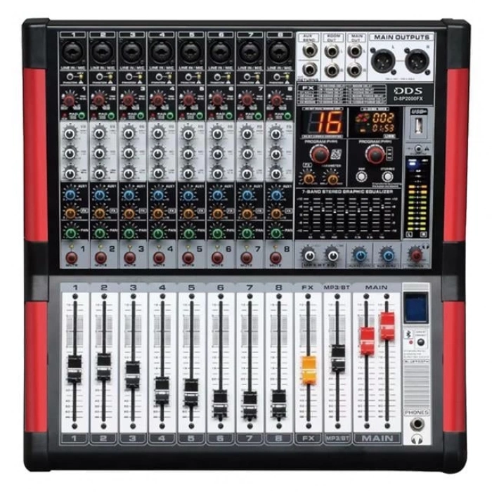 ÇOK SATAN Dds D-8p2000 Fx Usb-sd-bluetooth Destekli 2x1000 Watt 8 Kanal Power Mixer